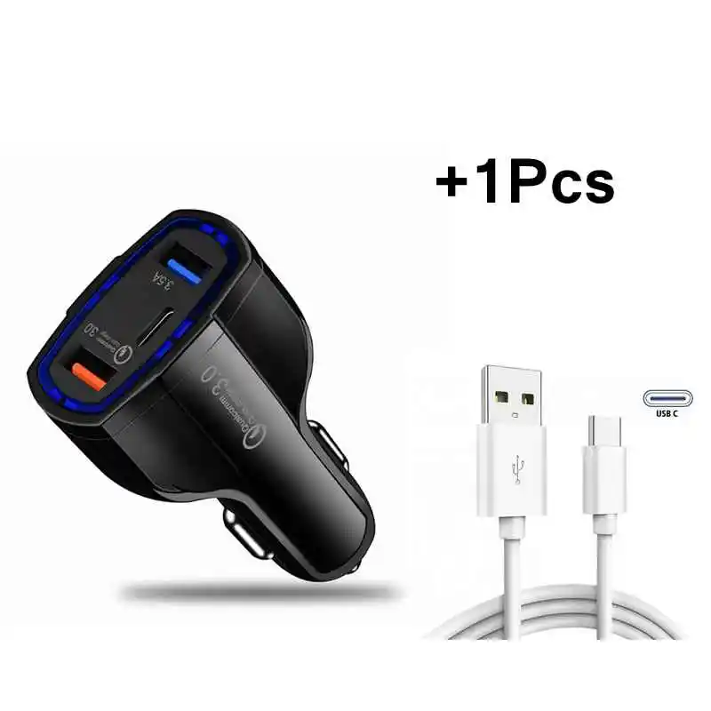 Автомобильное зарядное устройство Sindvor Quick Charge 3,0 USB быстрое зарядное устройство для Xiaomi Mi 9 iPhone X Xr 8 huawei samsung S9 S8 QC 3,0 USB Автомобильное зарядное устройство - Тип штекера: balck type c