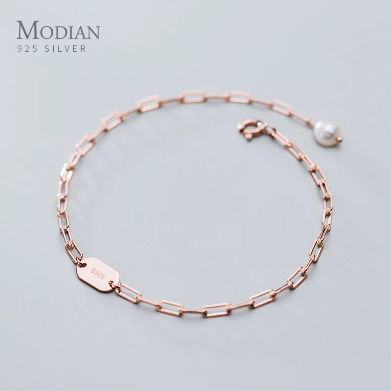 Modian 3 Цвет 925 стерлингового серебра простой браслет для женщин модный