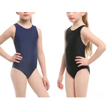 

Baby Girls Practical Swimwear Summer Bathing Suit Swimming Training Tool One-piece Swimsuit Swimming Accessories Black Blue