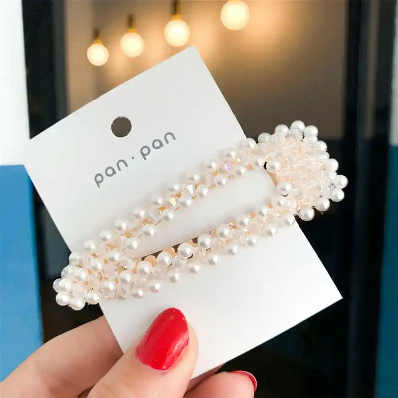 

Fashion Pearl Imitation Beads Hair Clip For Women Barrette Handmade Pearl Flower Stick Hairpin Hair Styling Accessories