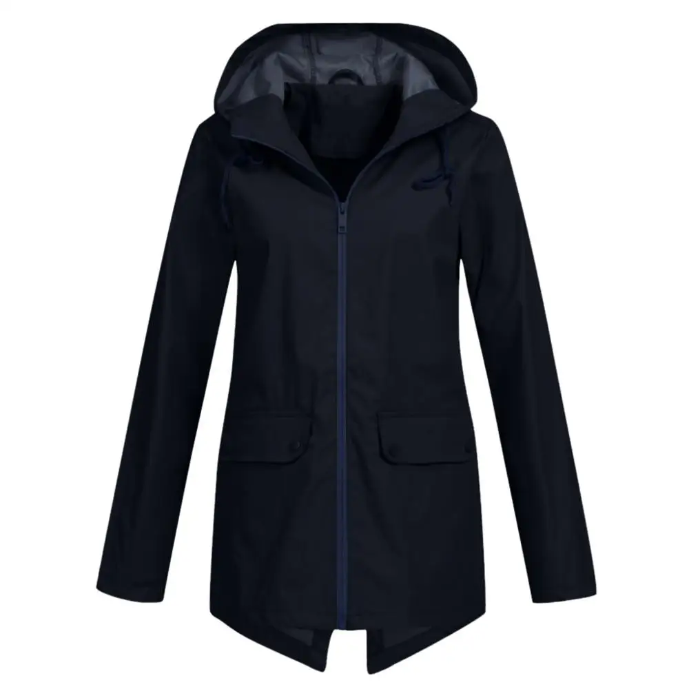 Женская походная дождевая длинная куртка уличная плюс размер 5XL с капюшоном ветрозащитные куртки Водонепроницаемая Свободная куртка худи для улицы Толстовка A28