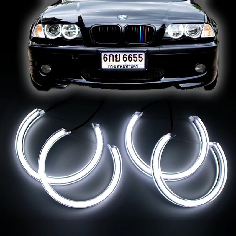Ультра яркий белый кристалл DTM стиль светодиодный ангельские глазки наборы Halo кольца светильник для BMW E36 E38 E39 E46 M3 E90 E91 Ксеноновые галогенные линзы