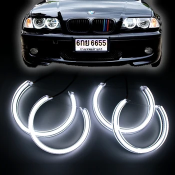 

Two-color Ultra bright White Crystal DTM Style LED Angel Eyes kits Halo Rings Light For BMW E36 E38 E39 Xenon Halogen Lens