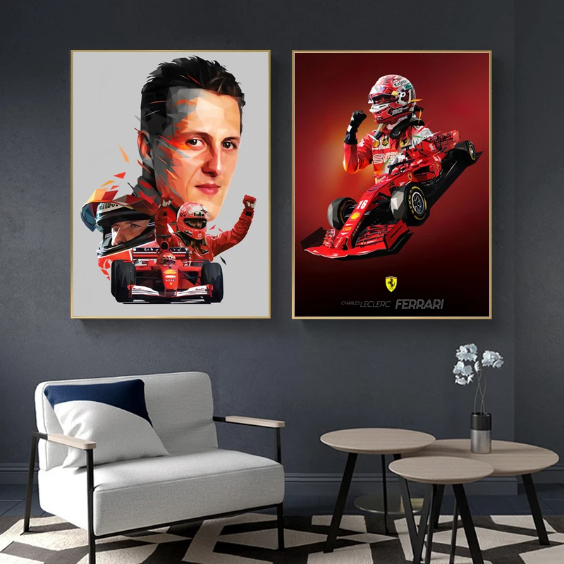 Top Formula One Racing Drivers Paintings Printed on Canvas