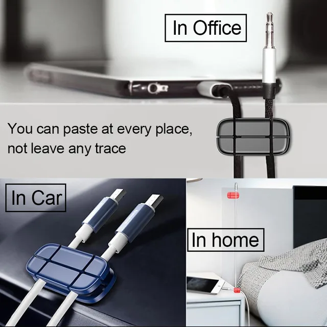 Baseus kabel magnetyczny Organizer USB oplot na kable zarządzanie klipy pulpitu przewód zasilający Protector kable uchwyt do myszy słuchawki 6