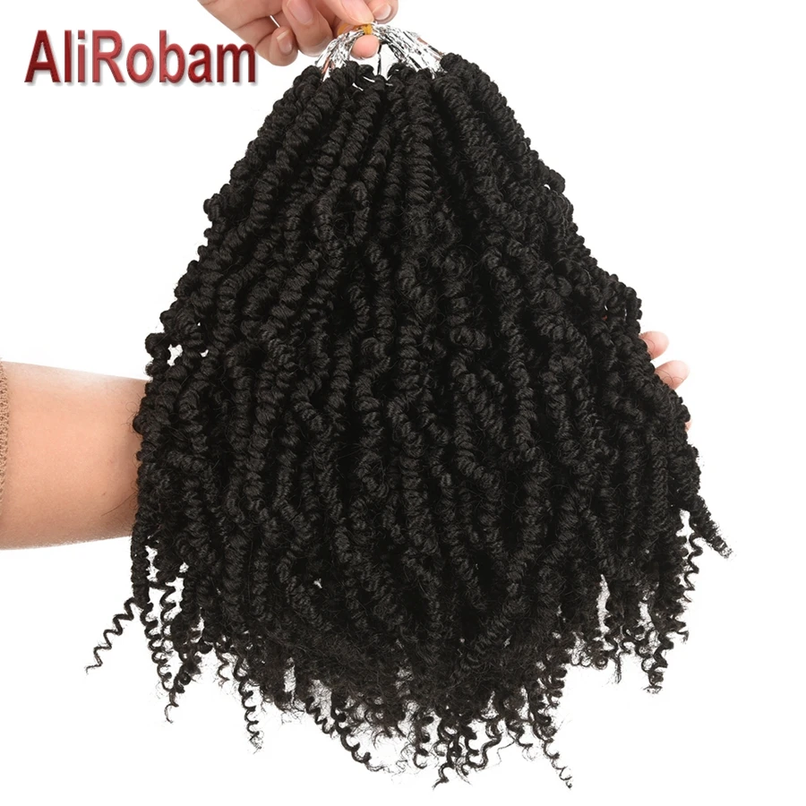 

Passion Twist Crochet Hair Synthetic Pre looped Fluffy Spring Bomb Twists Braids Ombre Hair Extensions 24strands/pack