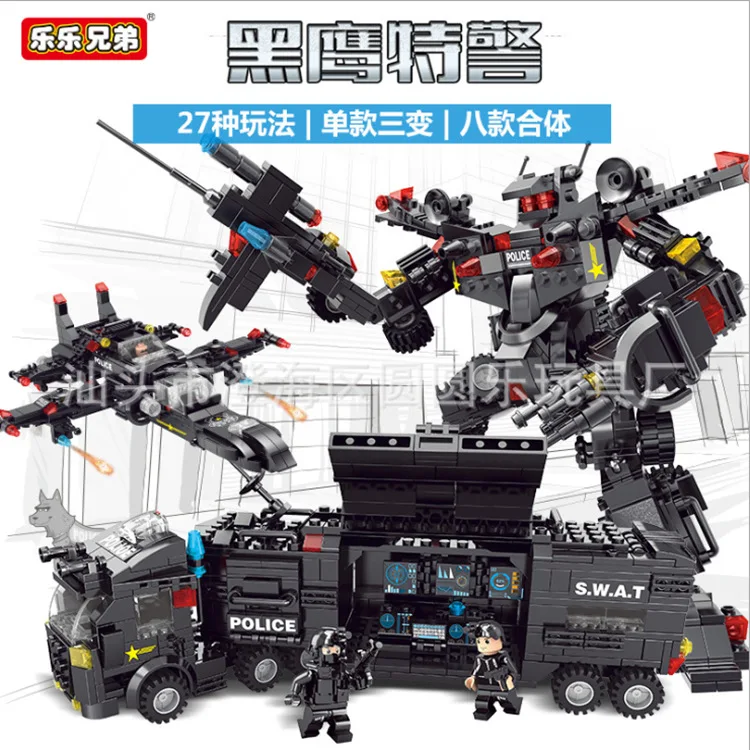 

8535 Military SWAT Upgraded Black Hawk Swat City Police Educational Assembled Building Blocks