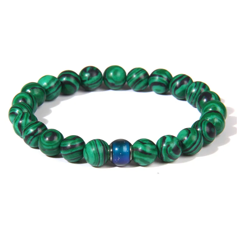 Changing Color Bracelet Fashion Natural Stone Beads Bracelets For Women Men Mood Emotion Feeling Temperature Jewelry Wholesale