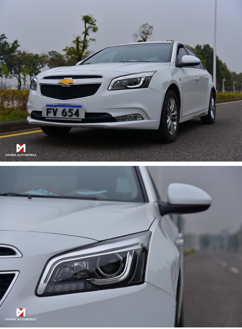 Автомобильный Стайлинг для Chevrolet Cruze фары- Cruze светодиодный фары DRL Объектив двойной луч H7 HID Xenon bi xenon объектив