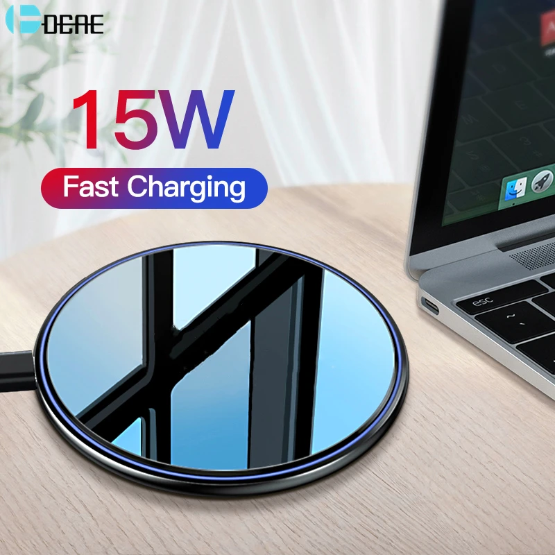 Caricabatterie Wireless Veloce Da 15W Per Iphone 14 13 12 11 8 X Xr Xs Max Airpods 3 Pro Base Di Ricarica Rapida Pad Per Samsung S22 S21 S20