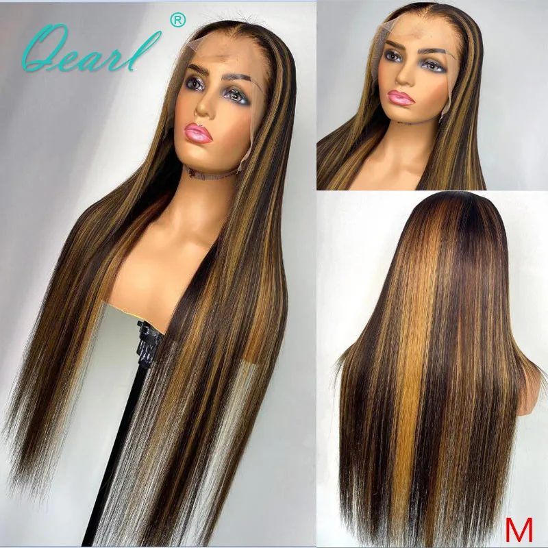 PROD 1005001678589462 Glueless Human Hair Lace Front Wig Honey Blonde
Highlights Colored 13x4/13x6 Silky Straight Laced Wigs Remy Hair 150%
Qearl