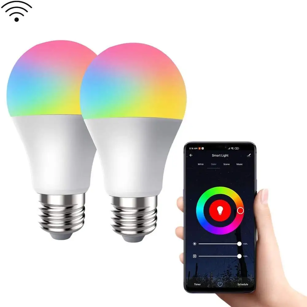 

Google Home Light Bulbs LED Ampoule E27 B22 Smart Lamp Bulb RGB LED Wifi Bluetooth 5-20w Magic Bulb or Remote Control Dimmable