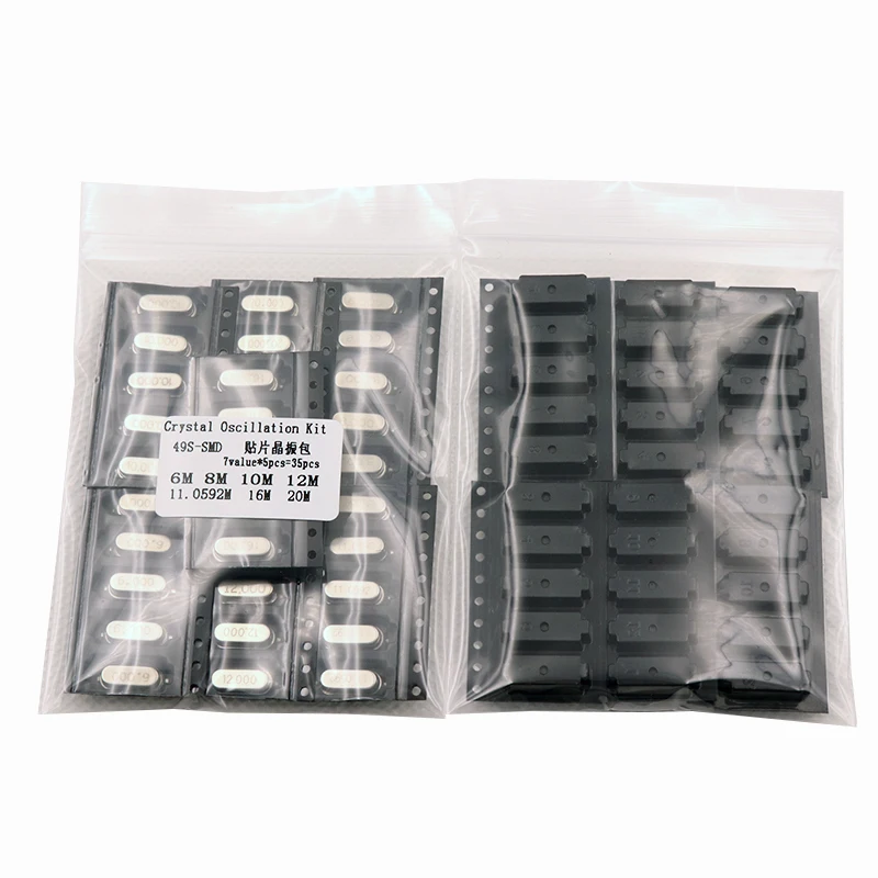 Кристаллы 49S SMD 35 шт./лот кристаллы 6 МГц 8 10 12 16 20 11 0592 49SMD комплект кварцевых