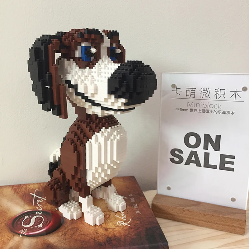 BS Beagle Hound Шнауцер такса овчарка Собака Животное 3D животное 3D модель DIY Алмаз Мини Строительные маленькие блоки кирпичи игрушка без коробки