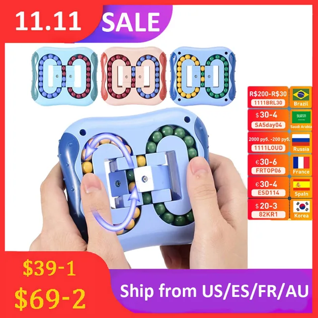 Rotating Bean Intelligence Fingertip Cube Children's Finger Gyro Antistress Cube Educational Disk Toy 6