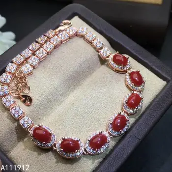 

KJJEAXCMY fine jewelry natural red coral 925 sterling silver new women hand bracelet support test trendy