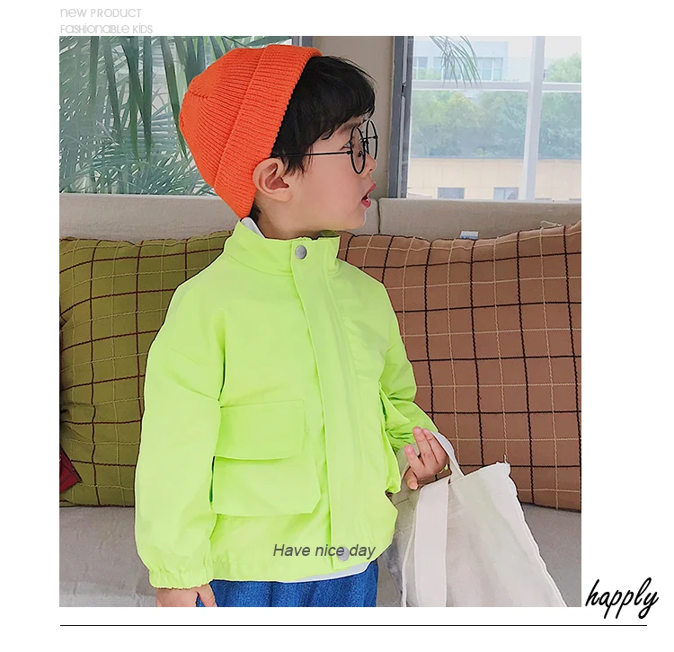 Dolmidol/2019 г. HOTHOT куртка с буквенным принтом и рюкзаком для маленьких мальчиков и девочек, Модное детское пальто Детская ветровка в Корейском