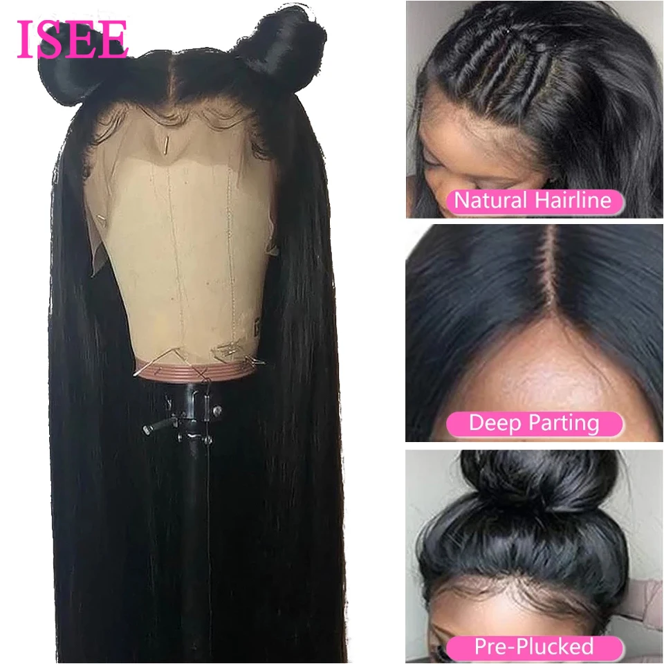 Malaysian Straight Wigs For Women 180% Density 4x4 Lace Closure Wig Lace human hair wigs 13x4 Lace Front wig Human Hair Wigs