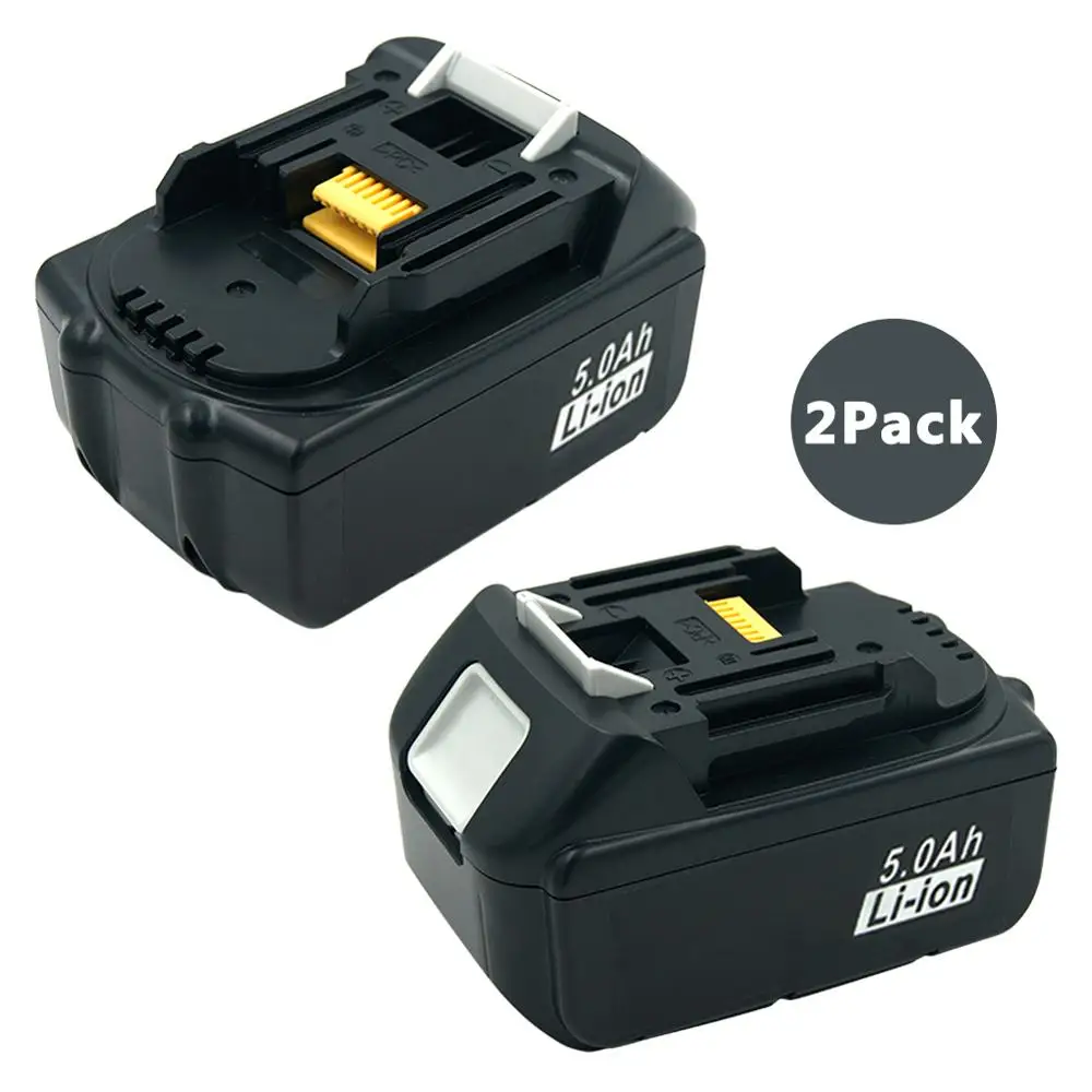 2 шт. BL1850 5.0Ah Замена Литий Перезаряжаемые Батарея для Makita 18V 5000 мА/ч, BL1815 BL1830 BL1840 BL1850 LXT400 Мощность инструменты