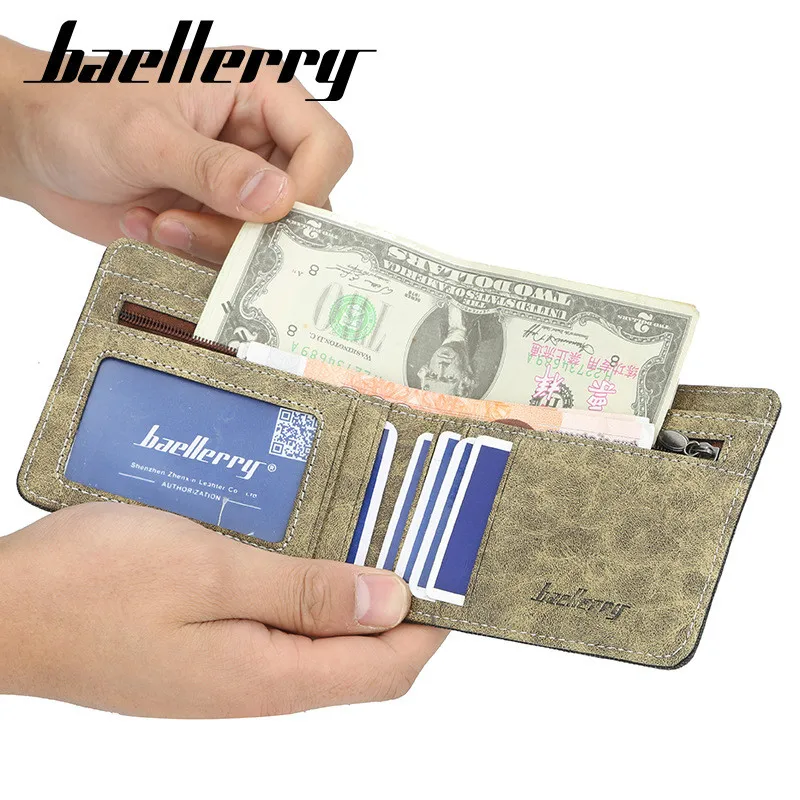 

HOT Fashion Men's Canvas Wallet With Coin Bag Male Purse Clutch Card Holder Men Short Multi-functional Wallets