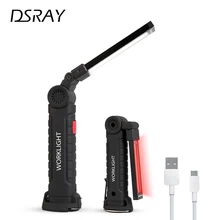 Светодиодный светильник-вспышка с зарядкой от USB, 5 светильник, портативный Рабочий светильник, COB светодиодный Мощный контрольный светильник, уличный походный фонарь светильник