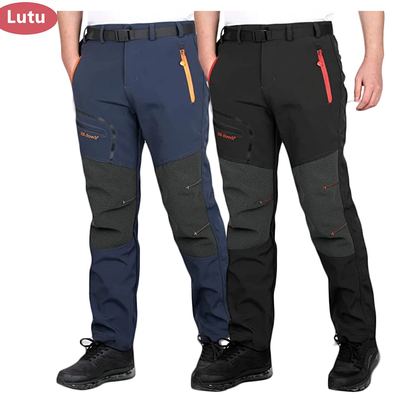 LUTU Winter Fleece hiking pants men Autumn Softshell pants outdoor trousers women waterproof thremal mountain trekking ski pant