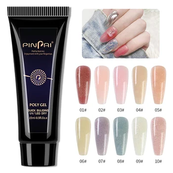 

10 Color Nail Extension Gel Set Free Paper Holder Glitter Crystal Model Solid UV Gel Natural Nail Quick Polishing Extension Glue