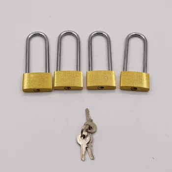 

4pcs 30/40/50/60mm Long Padlocks Open By Same Keys Copper Locks Padlock For Drawer Luggage Case Box Hardware