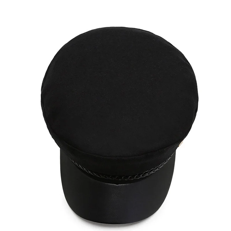 Sun Casual Military Caps Woman Cotton Beret Flat Hats Captain Cap Trucker Vintage Black Sport Dad Bone Male Women’s leather hat