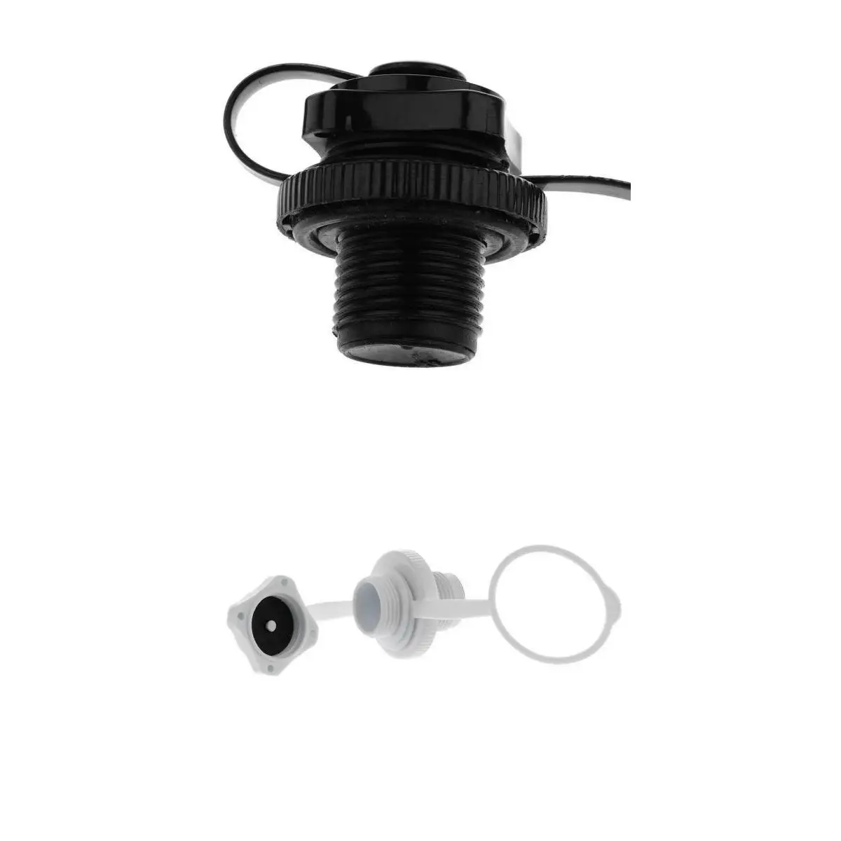 2Pcs/Pack Air Valve Caps / Threaded Screw Plugs for Inflatable Boat Fishing Boats Raft Airbed Outdoor, Black & White