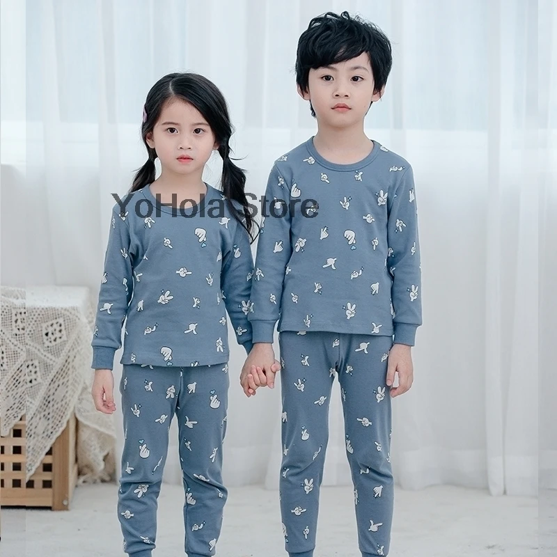 disney pajama sets	 Children Pajamas Baby Clothing Set Kids Cartoon Sleepwear Autumn Winter Cotton Nightwear Boys Girls Animal Pyjamas Pijamas Set cheap cotton nightgown Sleepwear & Robes