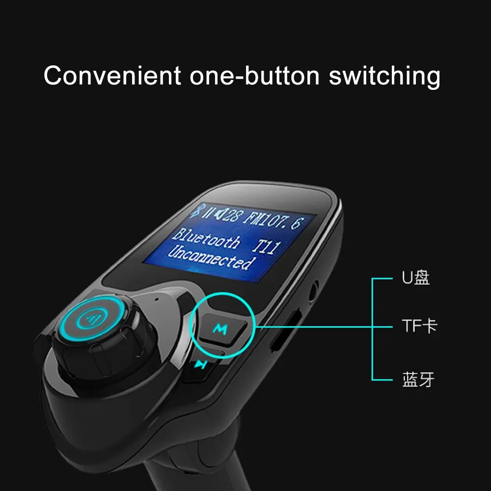TOSPRA Bluetooth fm-передатчик Aux модулятор беспроводной Автомобильный MP3-плеер громкой связи автомобильный комплект 3.1A Быстрая зарядка двойной USB ЖК-дисплей
