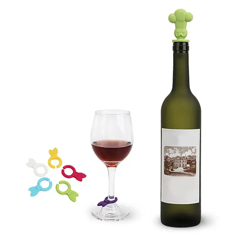 6 шт силиконовый красный маркер на стакан для вина Шарм питьевой идентификация