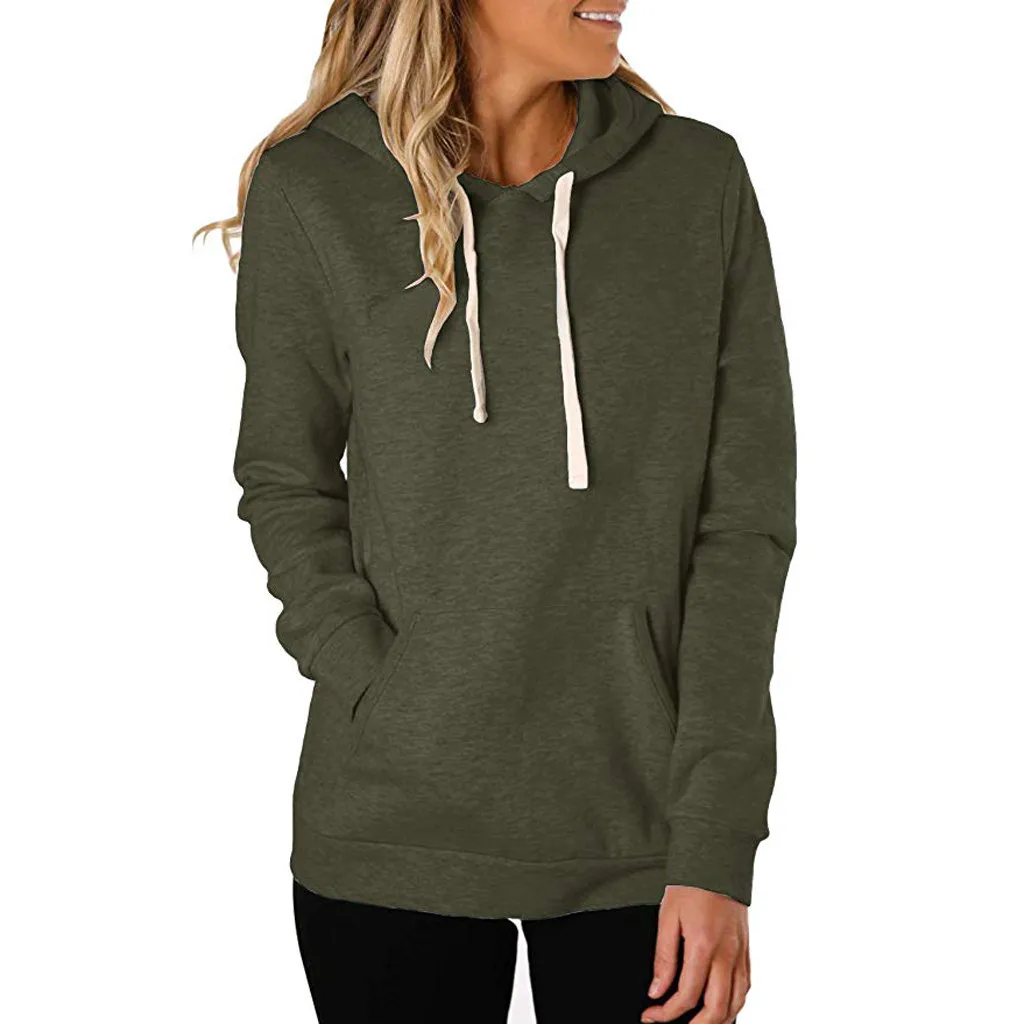Hoodies Women Autumn 2019 Solid Long Sleeve Hooded Harajuku Streetwear Hoodie Hoodies And Sweatshirts Women Pullovers Clothes