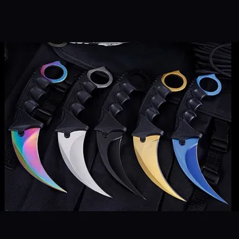 

Karambit CS GO Fixed Blade Knife Never Fade Counter Strike Fighting Claw Knives Survival Camping EDC Cosplay Tools 2020
