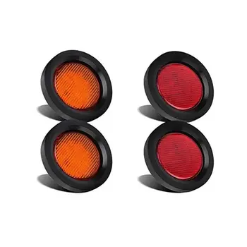 

4Pcs Truck Round Side Marker 24V Lights 7 Beads Stripe 7 LEDs Lights Round Trail