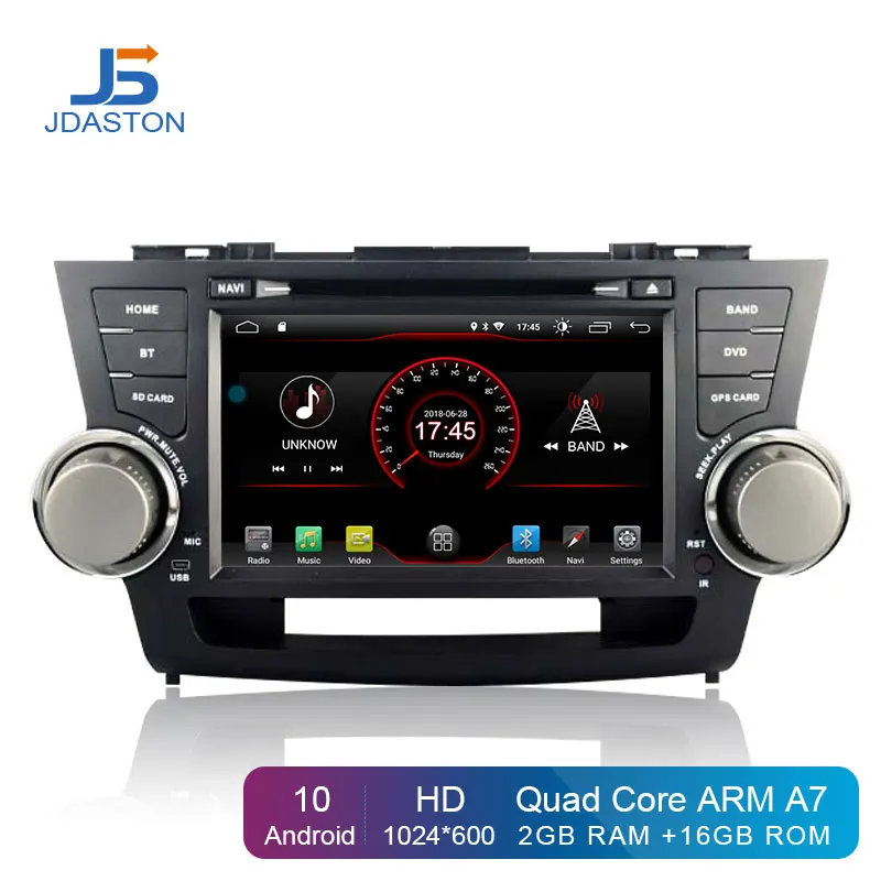 Jdaston Android 10 0 Car Dvd Player For Toyota Highlander 2009 2013 2 Din Car Radio Gps Navigation Multimedia Ips Stereo Wifi Car Multimedia Player Aliexpress