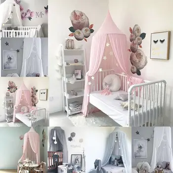 

Children's Tent Chiffon Mosquito Net Summer Dome Bed Curtain for 0-9Y Baby Cot Canopy Home Decoration Cute Princess Room Netting
