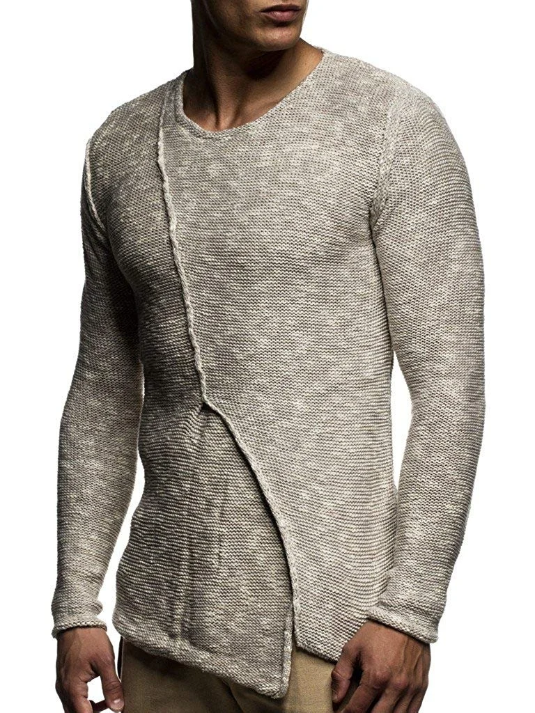 ZOGAA Autumn Winter Men Sweater Fashion O-Neck Patchwork Cotton Pullover Sweater Men Slim Fit Long Sleeve Knitted Mens Sweaters