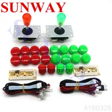 Аркадный джойстик DIY наборы с 2 плеерами USB энкодер 4/8 способ джойстик с кристаллами контроллер+ кнопка Sanwa для игры MAME