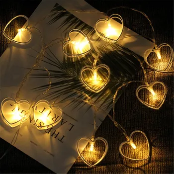 

1x LED string light 1.65M 10 Lights Wrought Iron Valentine's Day Party Love Decoration Light Strings for Valentine's Day Wedding