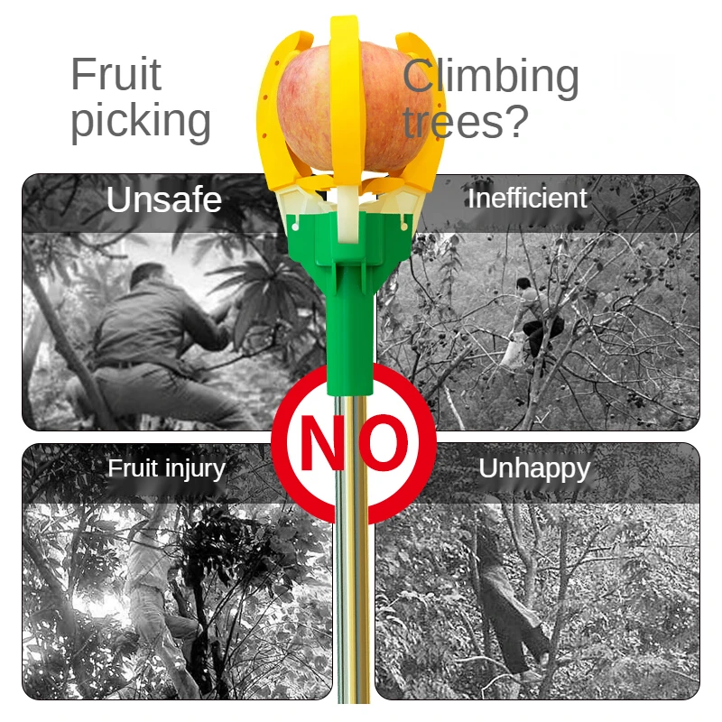 Three-claw Multifunctional Aerial Fruit Picking Artifact Telescopic Rod Fruit Picking Aerial Picker