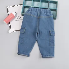 Новинка года; сезон осень; детская одежда в Корейском стиле; детские джинсы с рисунком; сезон весна-осень; брюки; джинсы