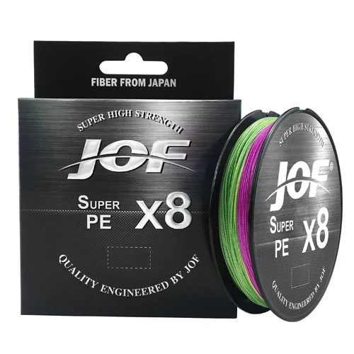 JOF 8 Weaves Multifilament Fishing Line 150M 300M 500M 8 Strands Braided Fishing Line PE Line 15 20 30 40 50 60 80 100LB Multi-color