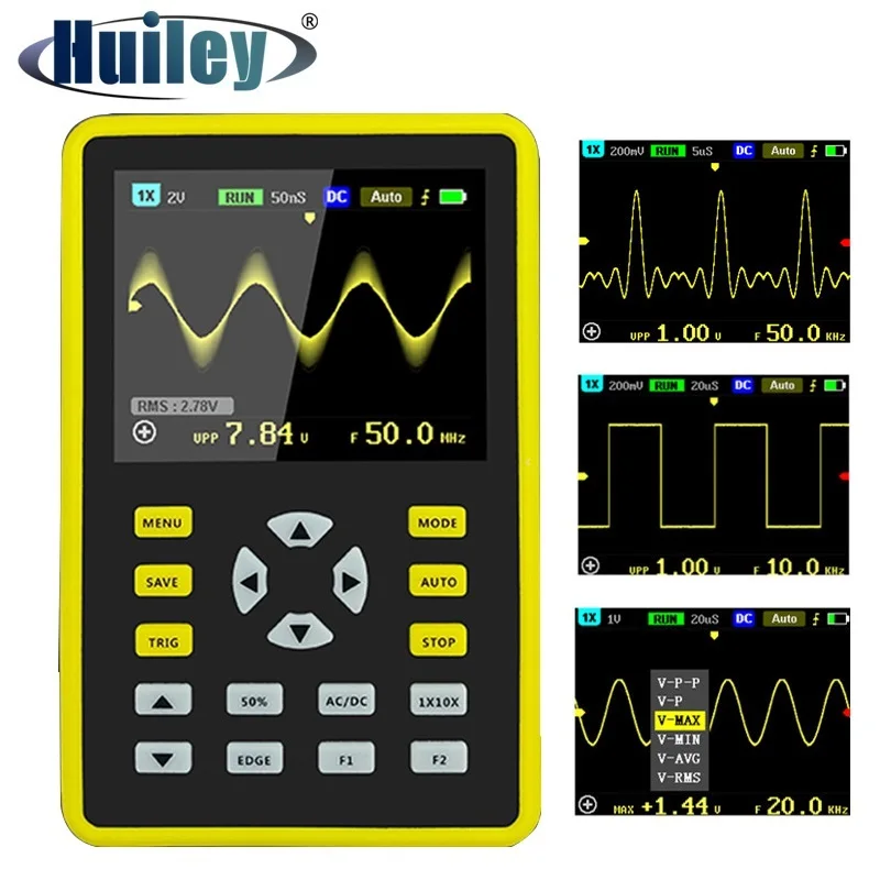 

Anti-burn Digital Oscilloscope Support Waveform Storage 500MS/s Sampling Rate 100MHz Bandwidth Oscilloscope 2.4-inch TFT Screen