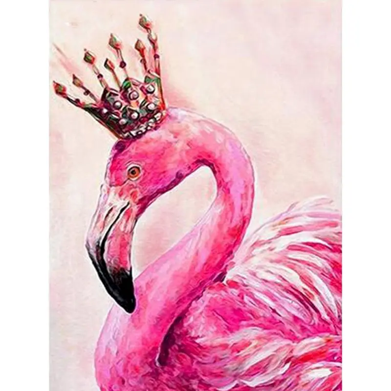 

Gatyztory Cartoon Flamingo DIY Painting By Numbers HandPainted Oil Painting Canvas Colouring Home Decor Gift