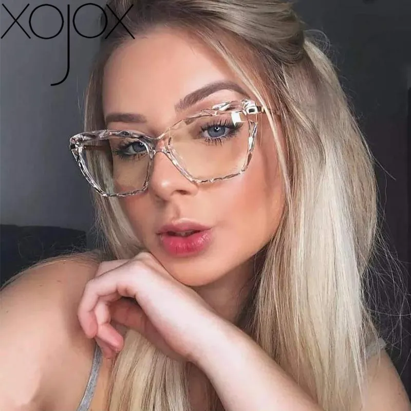 Очки XojoX женские квадратные пикантные пластиковые прозрачные в стиле ретро при