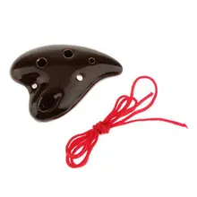 Переносной прибор в форме сердца 6 отверстий кофейного цвета музыкальная керамическая окарина