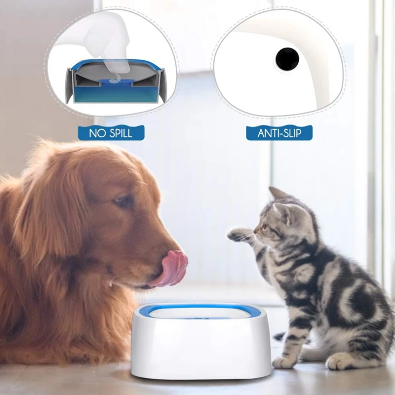 Собака воды собачья миска нет-разлива Pet воды чаша медленная вода кормушка собака миска транспортное средство переноска Путешествия собака воды миска