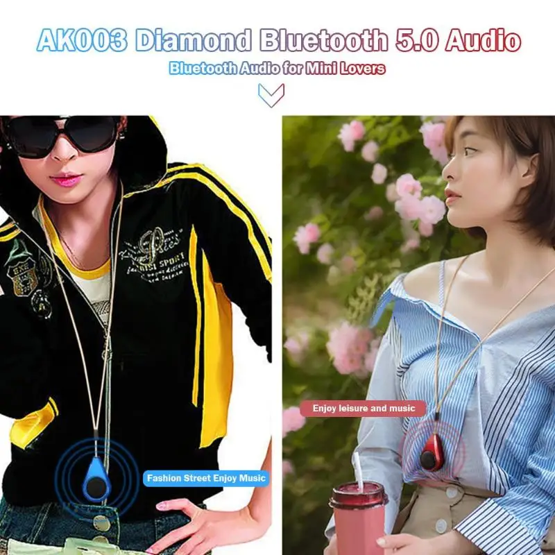 AK003 мини-проигрыватель беспроводной Bluetooth 5,0 Алмазная форма для влюбленных Micro-USB 150 Гц-160 Гц портативные музыкальные колонки громкий динамик